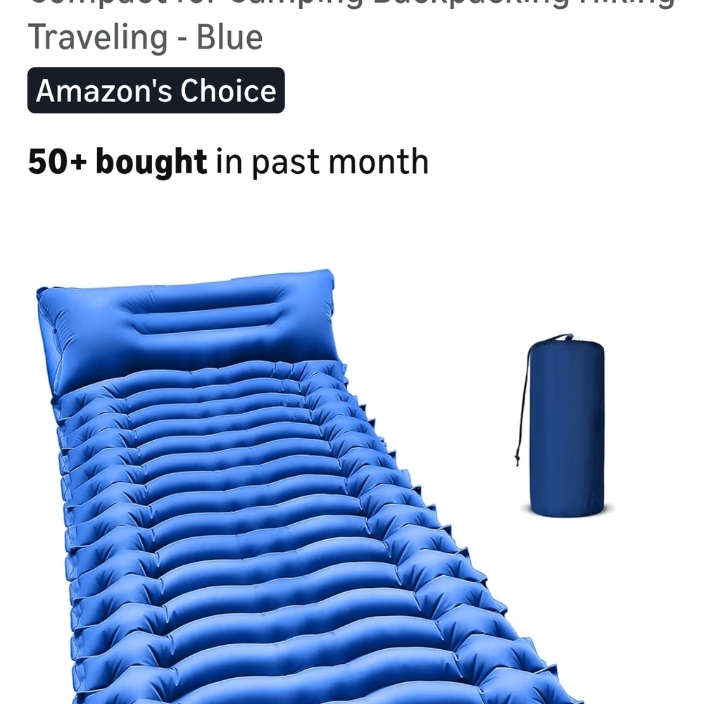 Blue Inflatable Camping Mattress